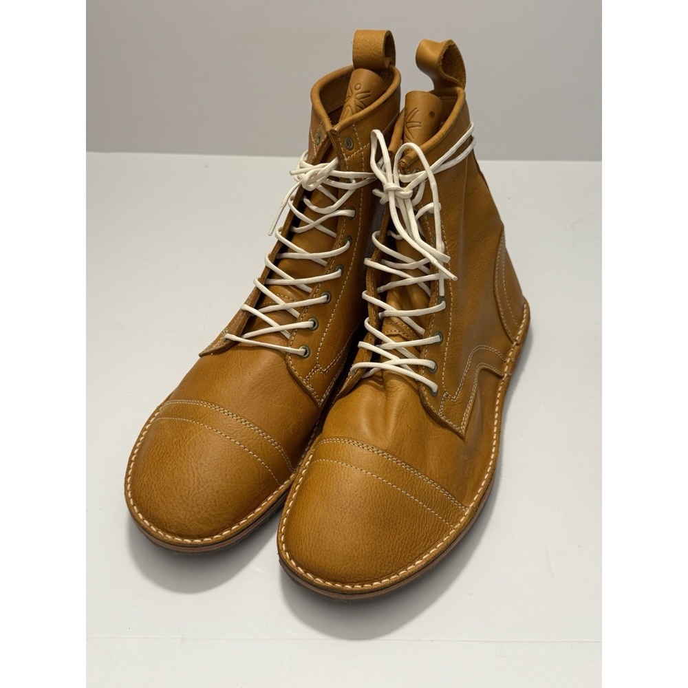 NWOB Davinci Men's Size 10 Light Brown Leather Handmade Derby Boots